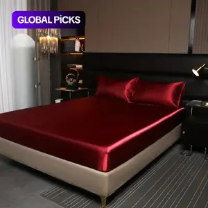 2/3 Piece Solid Color Bedding Set, Cool Silk Smooth Breathable, Soft Comfort Skin-Friendly, Mattress Protector, Gift for Him or Her, Fitted Sheet #GLOBAL PICKS