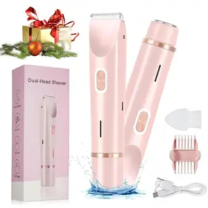 Mother's Day Gift, Electric Hair Trimmer for Women, 2 in 1 Body & Facial Hair Removal Double Head Trimmer for Face Underarm Legs, Gifts for Girl, Women's Electric Shaver, Bikini Shaver for Women, Rechargeable,Dual-Head,Bikini,Trimmer tiktokshopspringglowu