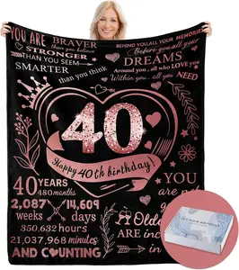 Gift for Women 40th Birthday, 40th Birthday Gifts Blanket, 40 Year Old Birthday Gifts for Women, Birthday Gifts for 40th Birthday Woman, 40th Birthday Gifts Decorations for Women Friends Sister