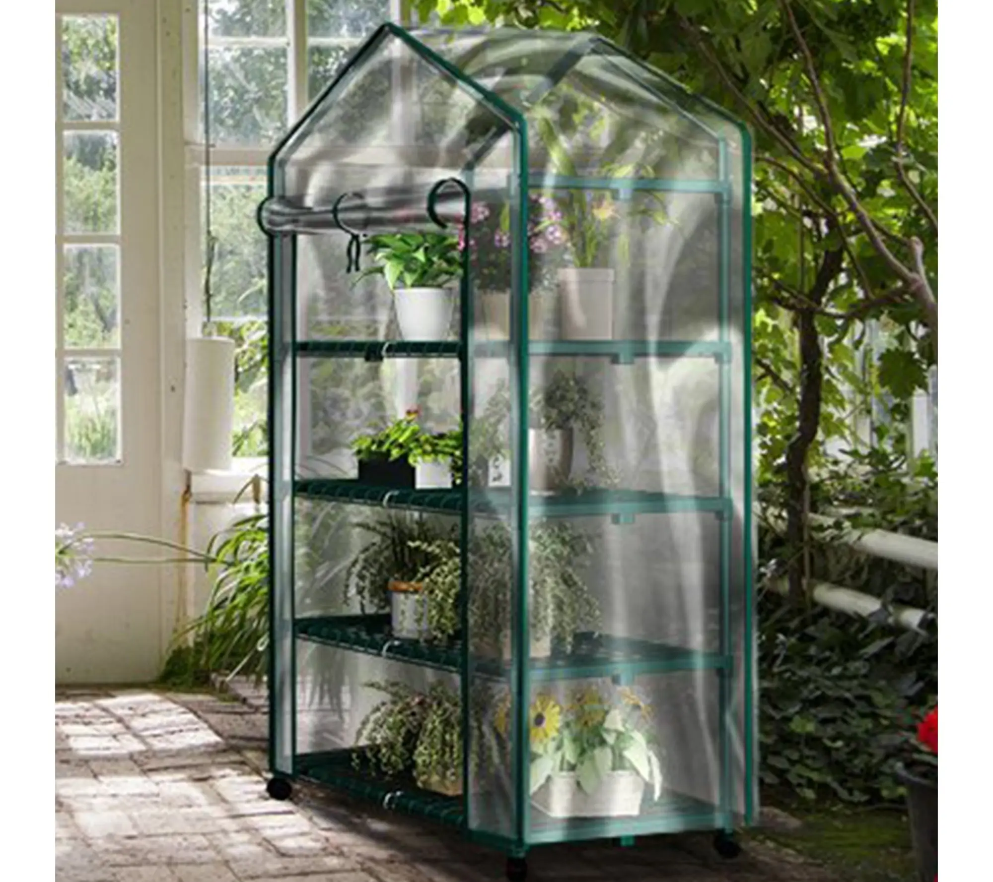 Home-Complete 4-Tier Mini Greenhouse Portable Greenhouse