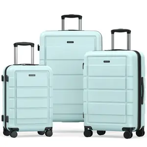 SHOWKOO 3-Piece Luggage Set (20/24/28in) - Full PC Hardshell, Expandable, Lightweight, Durable 4-Wheel, TSA Lock, Carry On Option - Premium Crash-Resistant Luggage Sets for Back to School