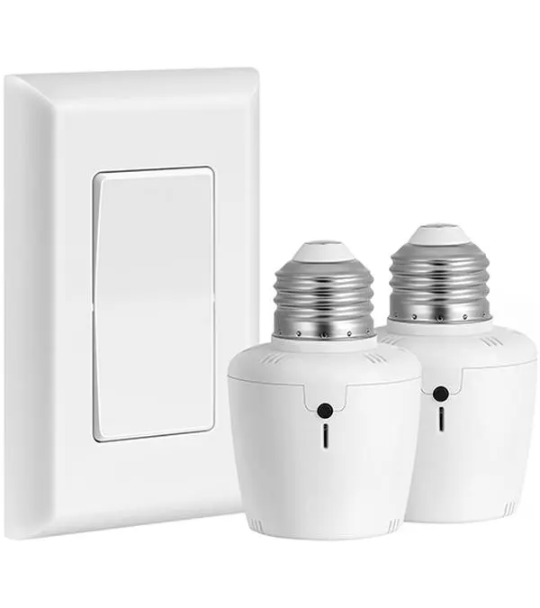 SURAIELEC E26-E27 Wireless Remote Control Light Socket, No Wiring, 100ft Long-Range Reach, Indoor Use