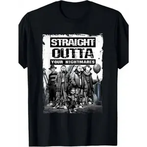 Men's Straight Outta Nightmares Vintage Horror Halloween T-Shirt - 100% Cotton Unisex Tee