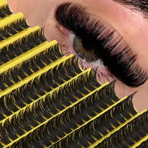 8-16mm Curl D DIY 200pcs Cluster Eye Lashes, Puff Lash Clusters, 80D Extensions Fluffy Volumized Individual Faux False Eyelashes, Lashes, Resuable Cosmetic, Makeup