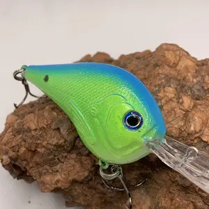 Mayhem Fishing DT10 Style Rattling Custom Paint Crankbait Flashy Blue Chartreuse