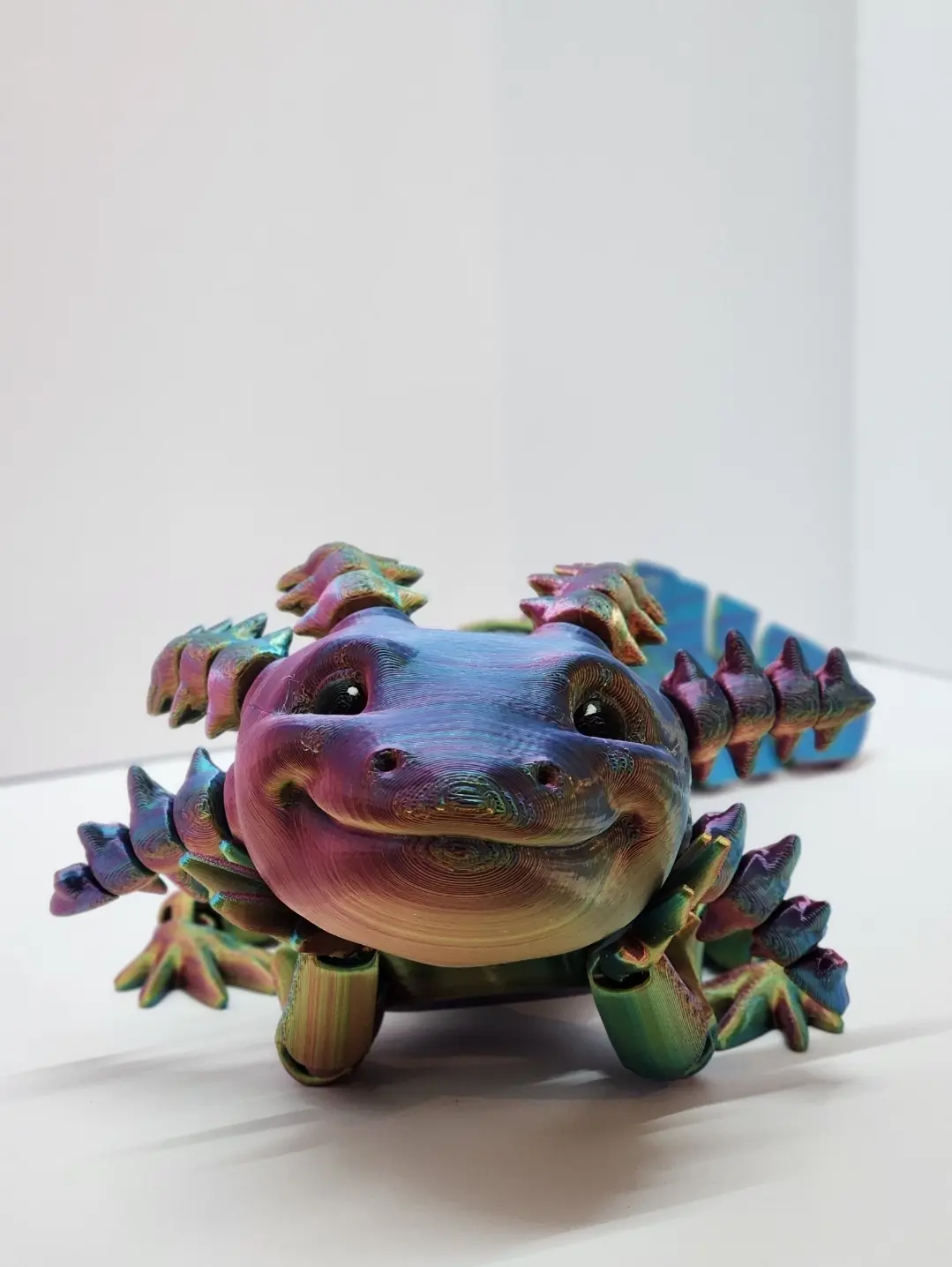 16" Large Axolotl with Flexi Gills-  3D Printed, Collectible Figurine, Desk Fidget, Decorative Figurine, and Plastic Pet Ornaments