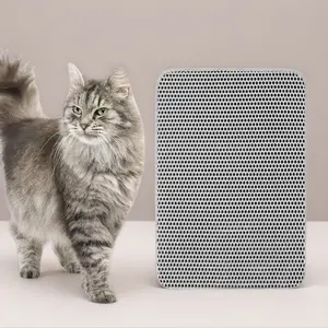 Double-Layer Honeycomb Cat Litter Mat Non-Slip Easy Clean Traps Mess Like a Pro for Feeding Litter Box and Scratching