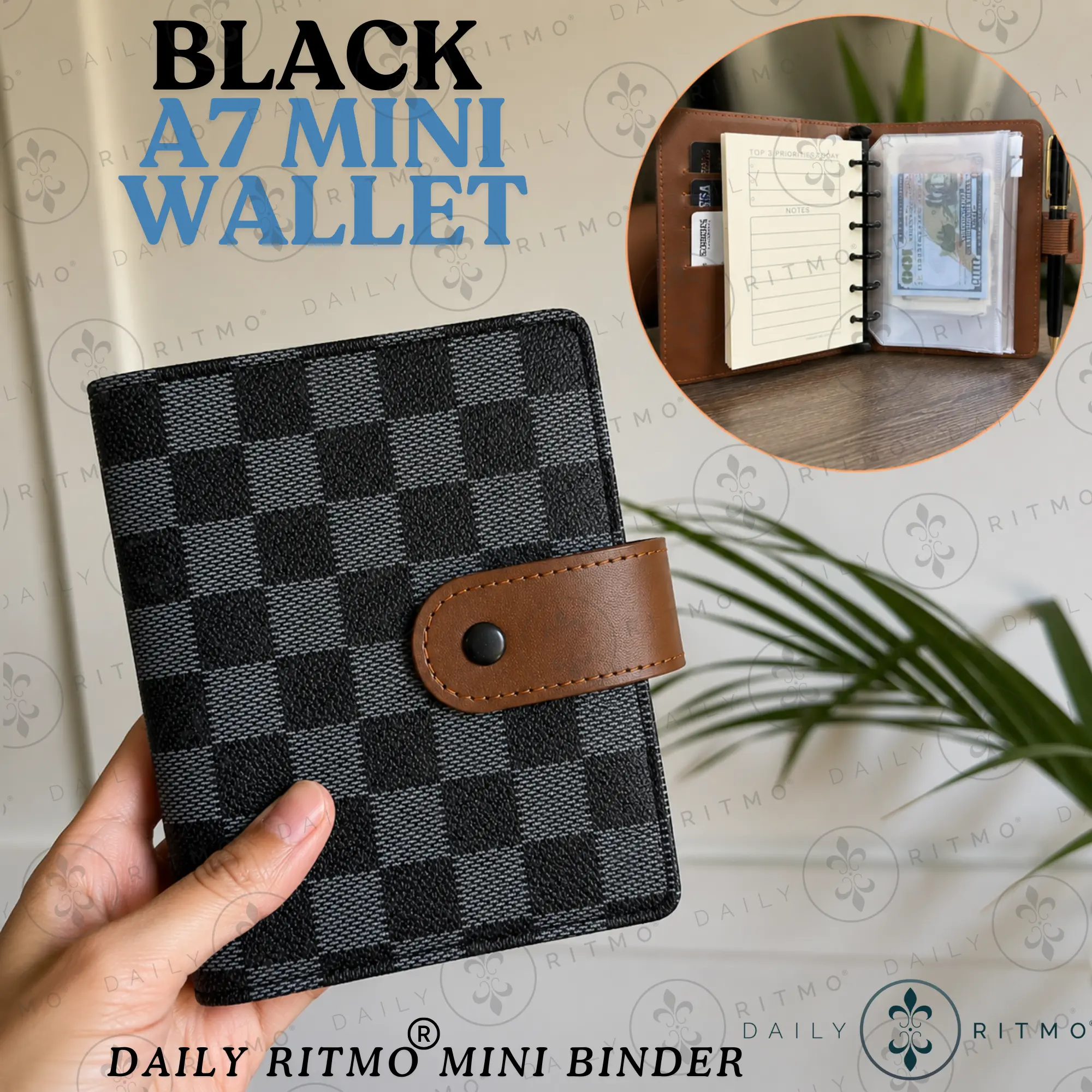 DAILY RITMO Mini Checkered A7 Wallet detail 6