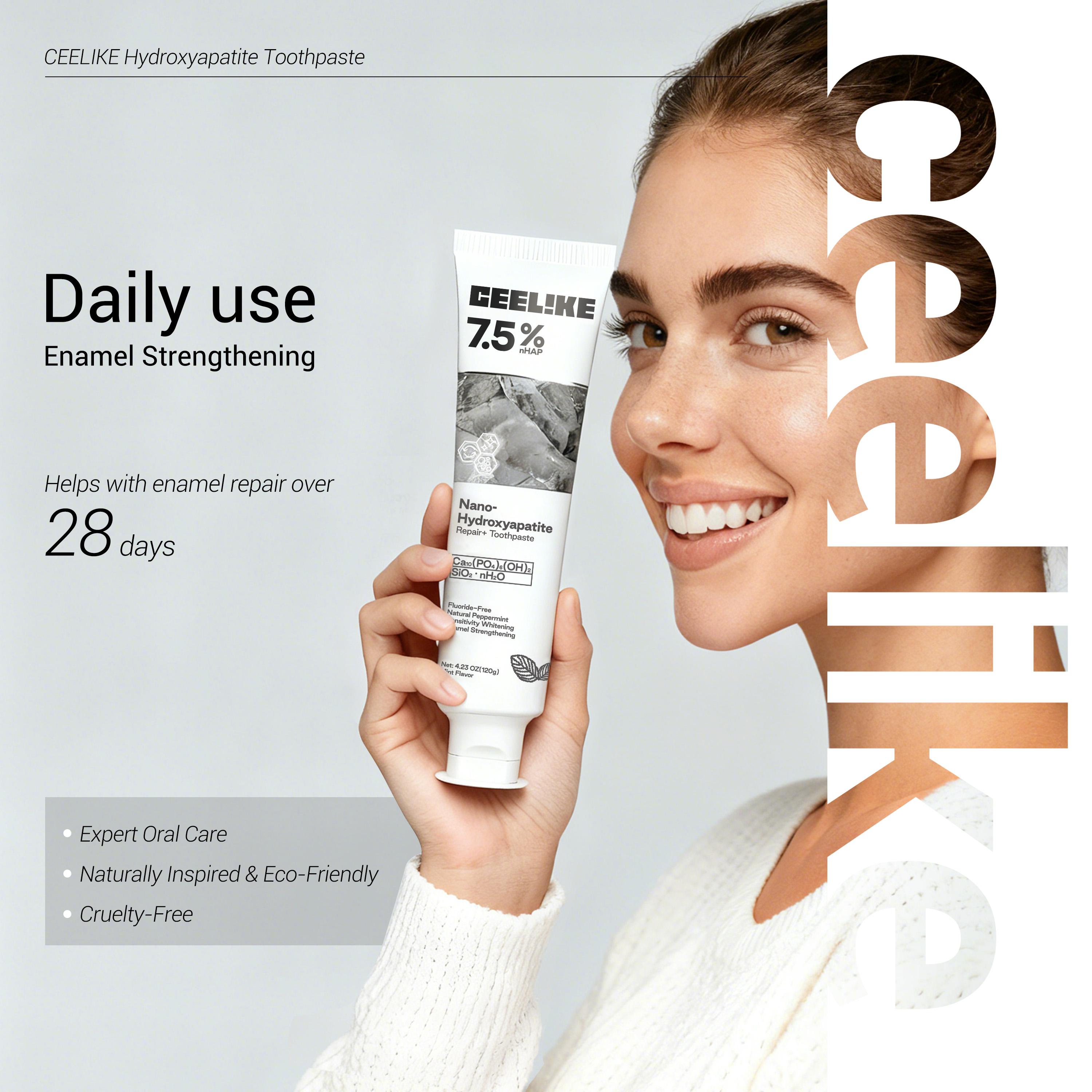 Ceelike Fluoride-Free Hydroxyapatite Toothpaste | Enamel Repair & Fresh Breath | Gentle Mint Flavor | 4.23 oz Oral Care