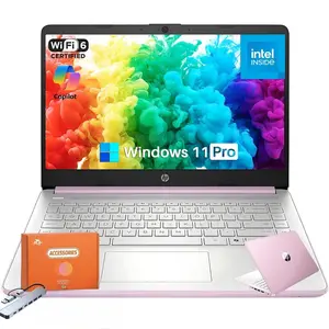 HP 2025 New Laptop for Student Business, Intel N150 CPU(Beats N4120), 14 Inch LED, 4GB RAM, 128GB UFS+256GB MSD, Wi-Fi 6, Copilot AI, 1 Year Microsoft 365, Windows 11 Pro, USB HUB