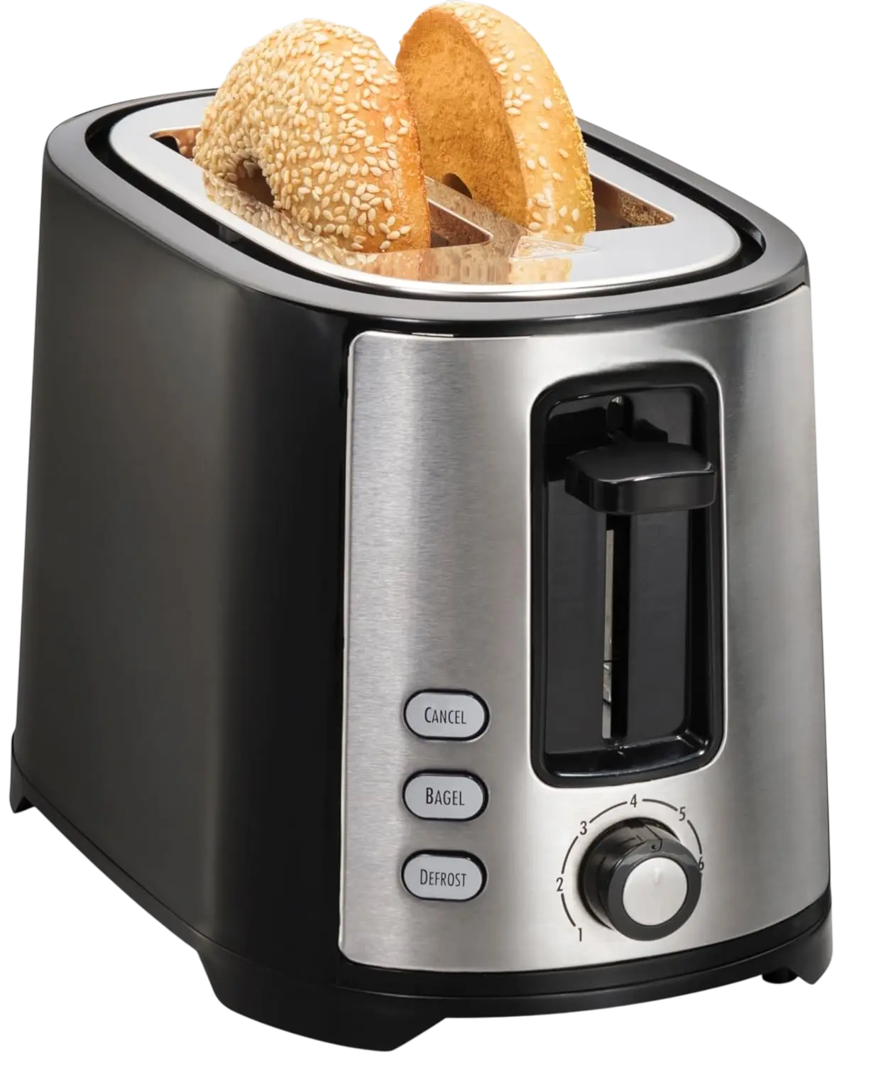 2 Slice Extra Wide Slot Toaster with Bagel & Defrost Settings, 7 Browning Levels, Toast Boost, Auto Shutoff, Black & Stainless Steel, Effortlessly Toast Thicker Breads