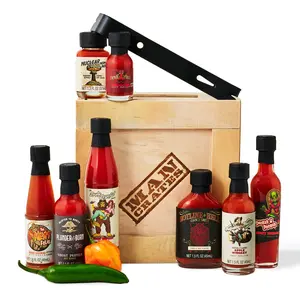 Man Crates, Gourmet Hot Sauce Gift Set for Men – 8-Pack Sampler with Mild to Extreme Ghost Pepper Flavors – Unique Hot Sauce Challenge Gift for Dad, Husband, or Spice Lovers