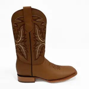 001 Handmade Cowboy Boots Square Toe Genuine Leather | Men's Western Boots | TikTok Shop Exclusive