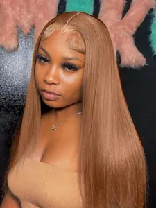 28 Inch Long Straight Wigs for Women, Gorgeous Fluffy Wigs without Bangs, Synthetic Lace Front Wigs for Party, Daily Use, Glueless Frontal Wig