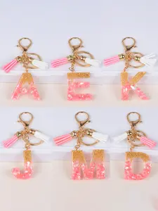 Women's New Tassel Letter Keychain, Cute Resin Pendant Key Ring, Fashion Bag Charm, Stylish Key Chain Gift for Women, Keychain For Bags