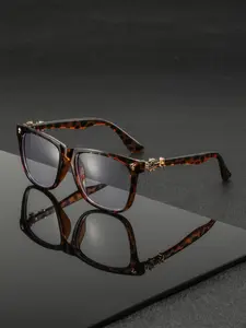 Men's Plastic Square Frame Eyeglasses, Casual Retro Style, Suitable for Daily Wear, College, Commuting, Home Use