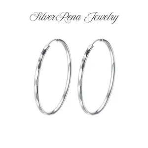 Elegant Hoop Earrings with Rhombus-Shaped Smooth Faceted Design, Stylish and Modern Hypoallergenic Casual Huggie Earrings Jewelry Perfect for Suit or Daily Wear, Birthday Gift for Girls, Mother's Day Gift for Her