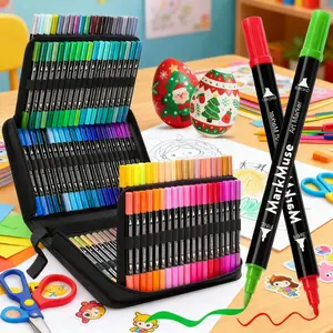 Tongfushop Colorful Acrylic Paint Markers 72/120 PCS Dual Tip No Bleed Pens for Holiday DIY Christmas Crafts Seasonal Art Projects