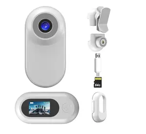 Mini Body Camera,1080P 64G Wearable Action Body Cam,Thumb Size Hands Free One-Click Filming Body Worn Camera with 360°Rotatable Clip for Work, Travel, Pet Walking