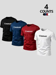 Summer American Style Streetwear Graphic Print Round Neck Short Sleeve T-Shirt, Loose-Fitting Long Tee for Outdoor Enthusiasts, Multi-Color Options