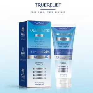 TrueRelief Botanical Folliculitis Soothing Cream, Ingrown Hair, Hair Follicle Care Cream for Scalp, Face and Body, Effective Relief from Folliculitis with Advanced Formula 120g