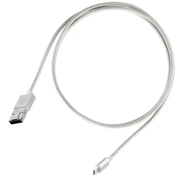 2 in. 1 Micro-USB Combo USB-A to Micro-B Cable - Silver - 1m