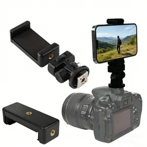 Camera Monitor Adapter, 1 Count Low Angle Viewing Hot & Cold Shoe Mount with Phone Clip Holder, Camera Accessories for Canon & Nikon Cameras