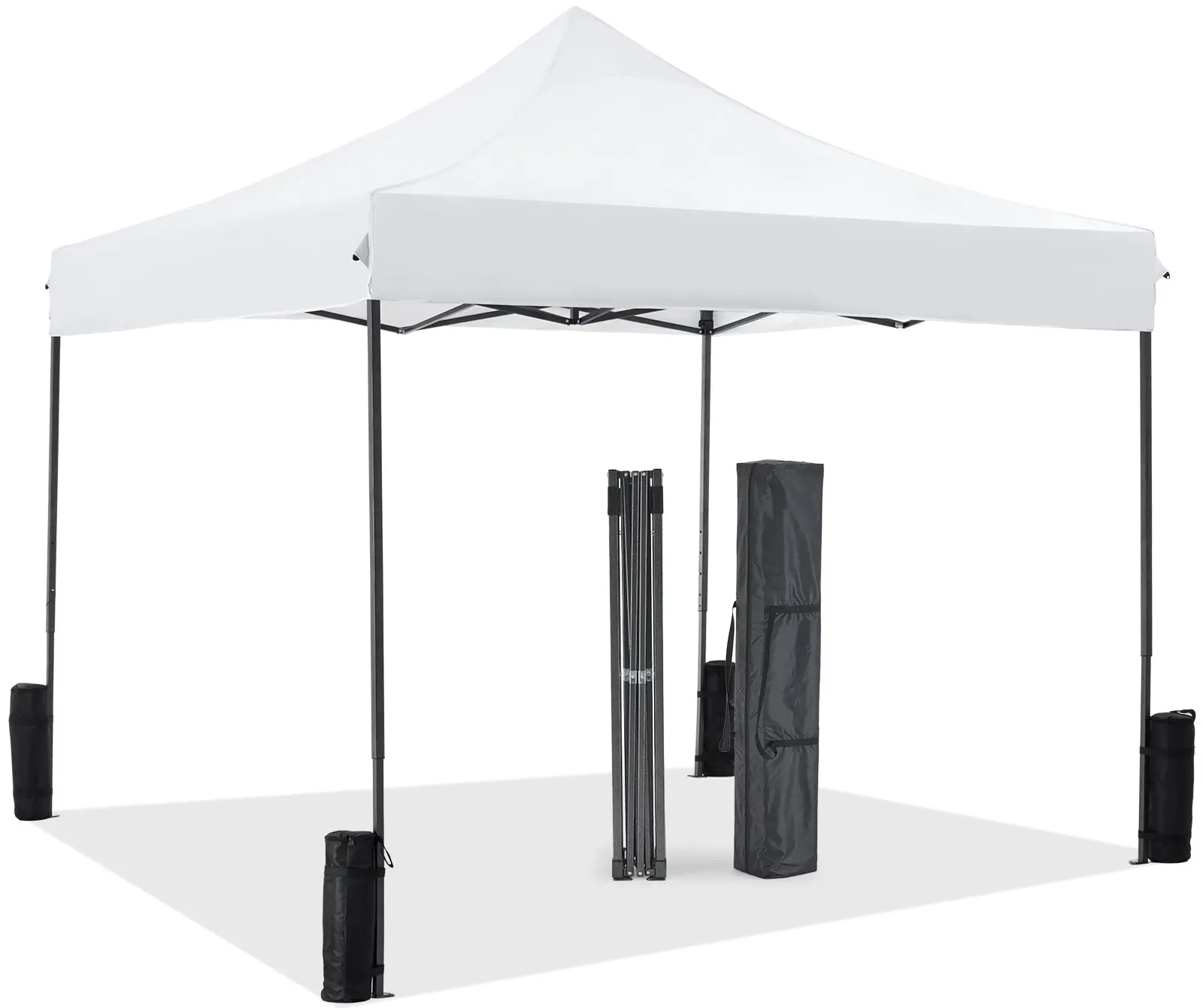 GIANNA 10x10 FT Pop Up Canopy Tent with Slant Legs and Carrying Bag, Easy Setup Outdoor Shelter for Patio, Garden, Beach, White