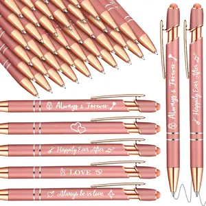 36 count Wedding Pens Bulk Bridal Shower Pens Favors Bachelorette 6 Styles Retractable Ballpoint Wedding Favors Supplies for Guest  Office(Rose )