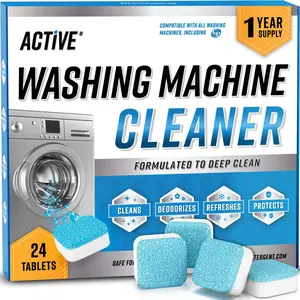Stop Musty Smells & Chalky Scale – 24 Deep-Cleaning Tablets For Front-Load, Top-Load & HE Washers – Just Run A Cycle #WashingMachineTablets #CleanHomeHacks