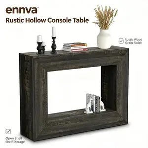 Farmhouse-style entryway table, 47inch entryway table with storage function, industrial-style hallway decorative table, suitable for living room, entryway bag bean bedroom drawers