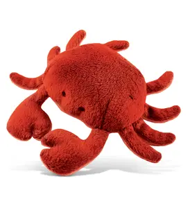 DOLLIBU Funky Red Crab Plush Refrigerator Magnet - 4 inches Plushies, Magnetic Back, Metal Base, Functional Note Holder, Decorative Home Supplies, Animals Themed Kitchen Accent for Kids