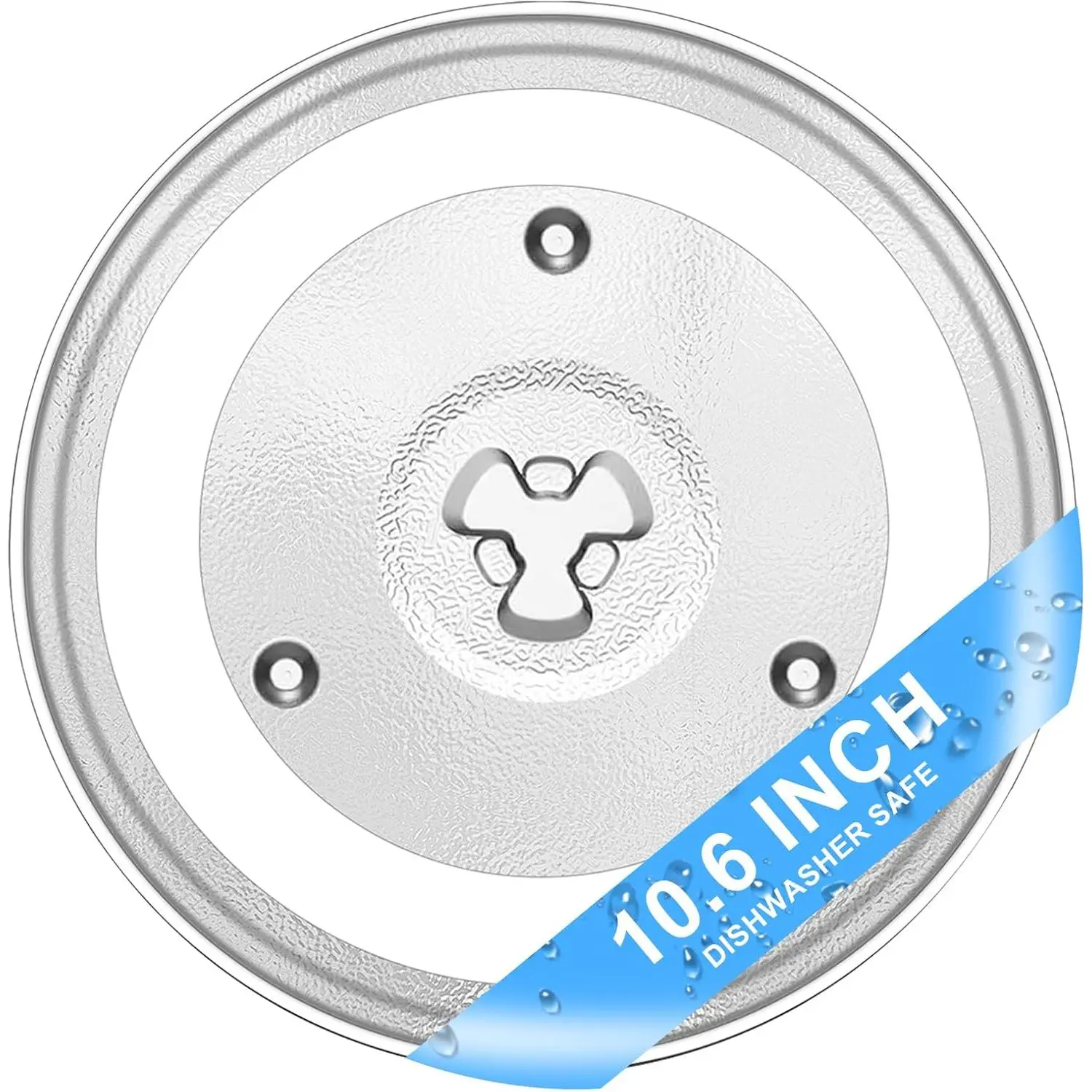 10.6" Microwave Glass Plate, Turntable Plate Glass Tray Replacement Compatible with GE, , Toshiba, Galanz, Farberware