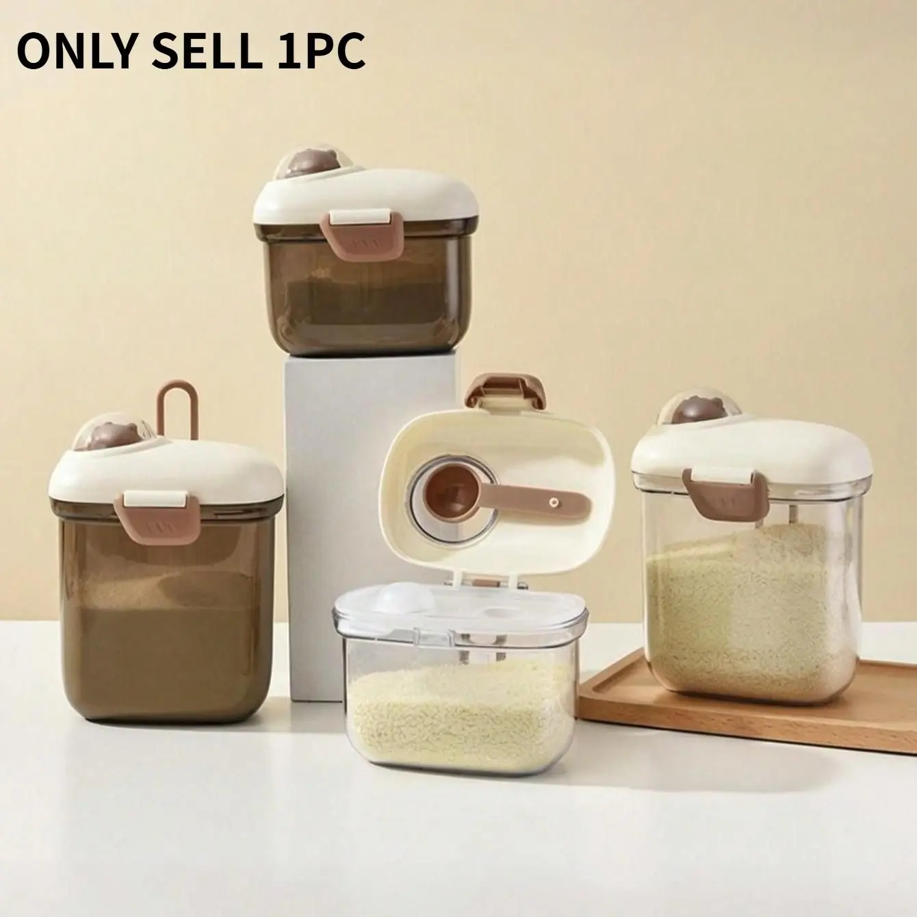 Baby Formula Storage Box, PP Material, Lightproof, Home/cereal Storage, Portable Travel Layered Design, Includes Measuring Spoon, Formula Container