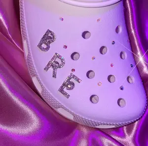 Bling Alphabet Shoe Charm Gibbitz - Classic Style with AB Rhinestone Embellishment, Silver Finish, Personalize Footwear with Each Letter - Comfort