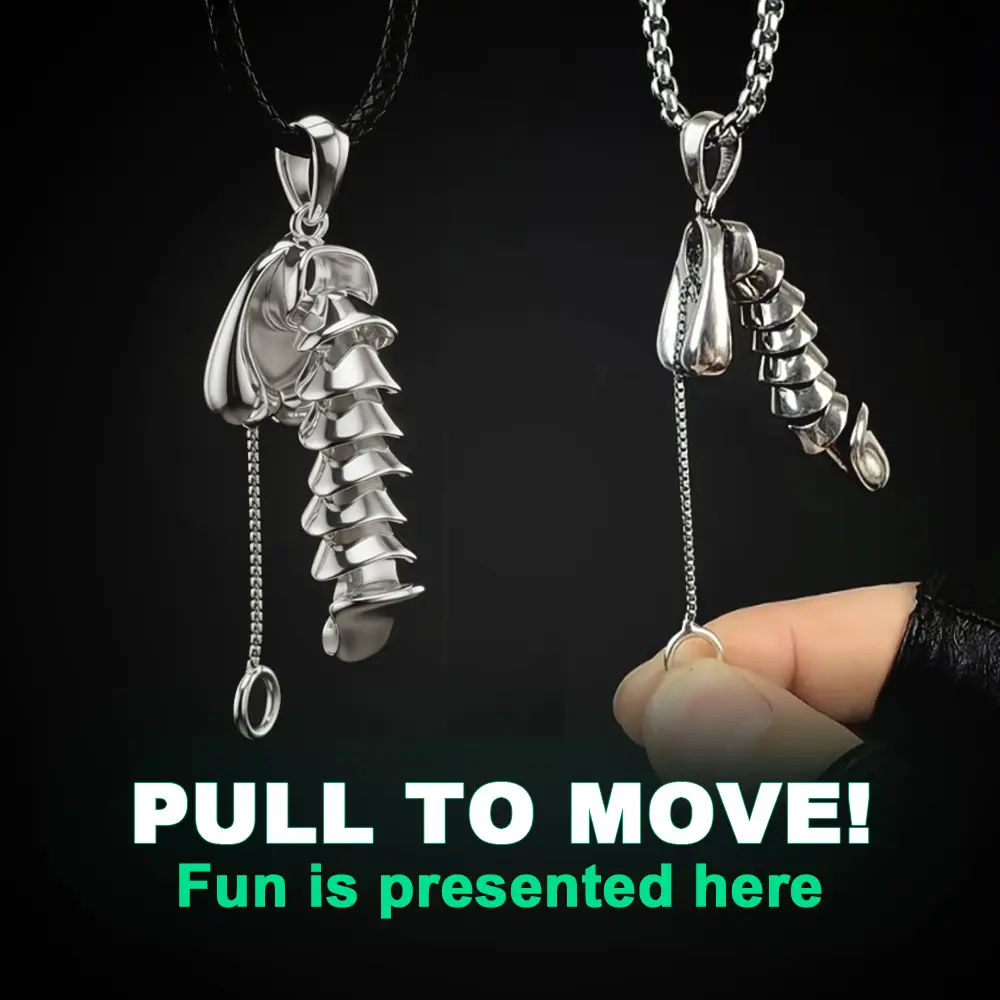 Interactive Pull-String Pendant Necklace, Engraved Titanium Steel Novelty Jewelry for Women, Waterproof & Fade-Resistant Funny Gag Gift, Chain Necklace