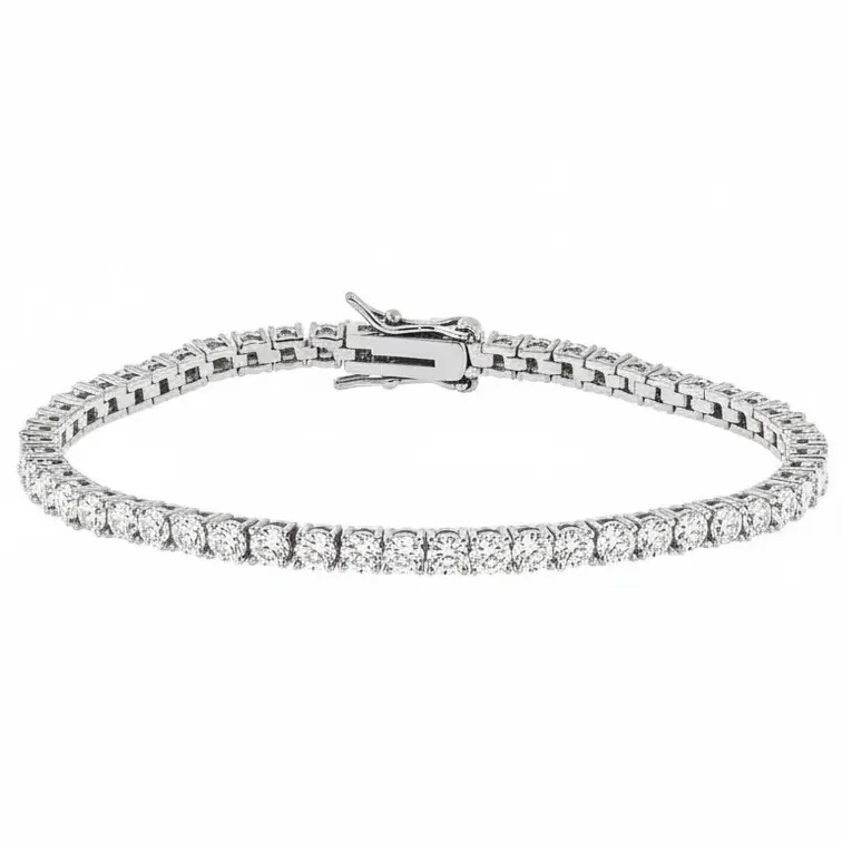 JTV Pink and White Cubic Zirconia Rhodium Over Brass Tennis Bracelet Bundle