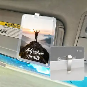 6 Pack Vertical Car Sun Visor Photo Frame Clips – Acrylic Snap Holders for 6x9 Pictures, Universal DIY Car Decor, Cute Halloween & Christmas Gifts for Couples, Family & Pet Memories, Fall Room & Wall Decorations