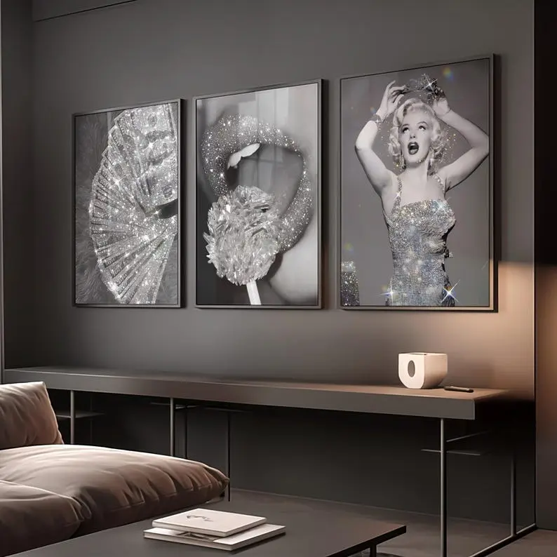 Set of 3 Luxury Fashion Print, Black & White Posters, Luxury Home Decor, Luxury Home Accessories, Designer Wall Art