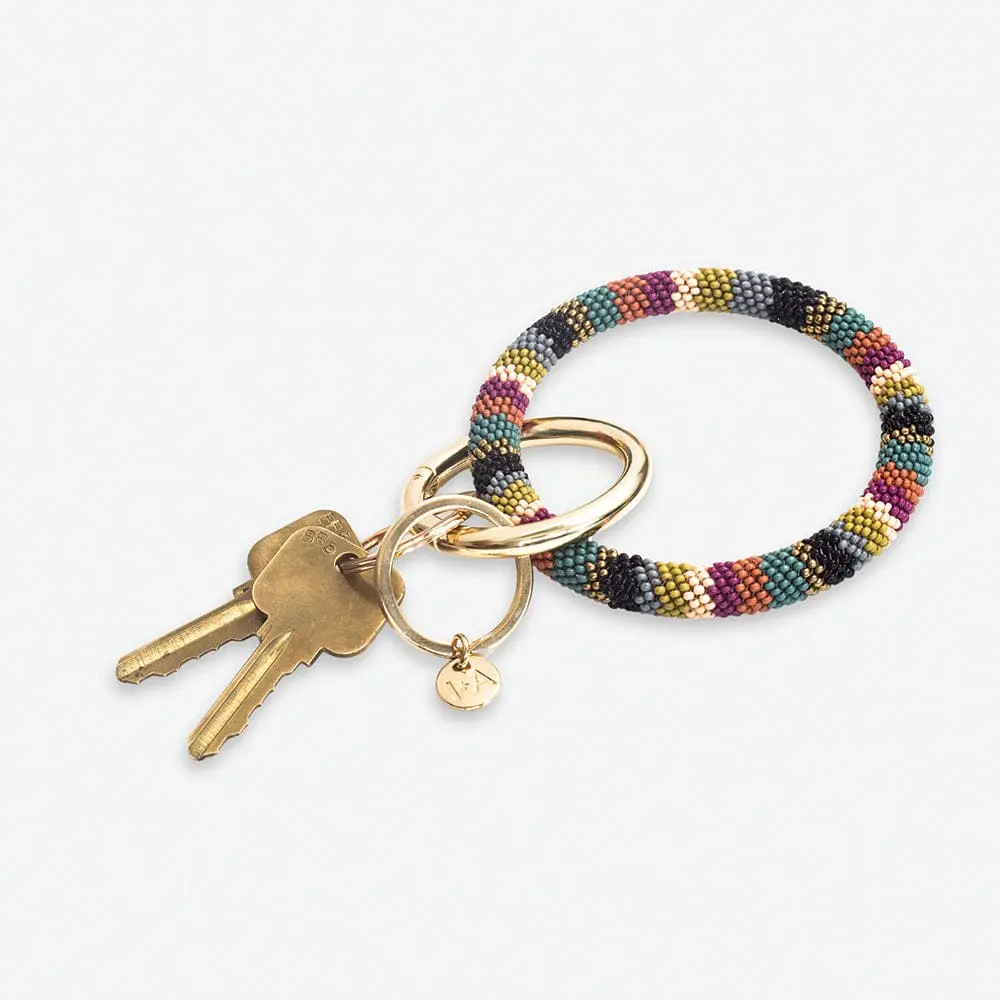 INK + ALLOY Chloe Stripe Key Ring Muted INK + ALLOY Chloe Stripe Key Ring Muted