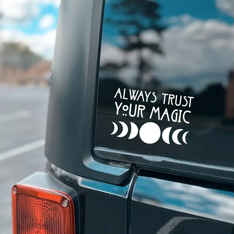 2PCS/SET Magic Moon Phase Themed Car Sticker, Car Decorative Sticker for Car Body/Windows Decoration, Car Vehicle Decoration, Create Mystical Spiritual-Styled Car, A Must for Spiritual Enthusiasts, Stickers for Cars