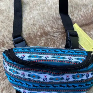 Galloping Horses Print Cordura Nylon Western Saddle Horn Pouch