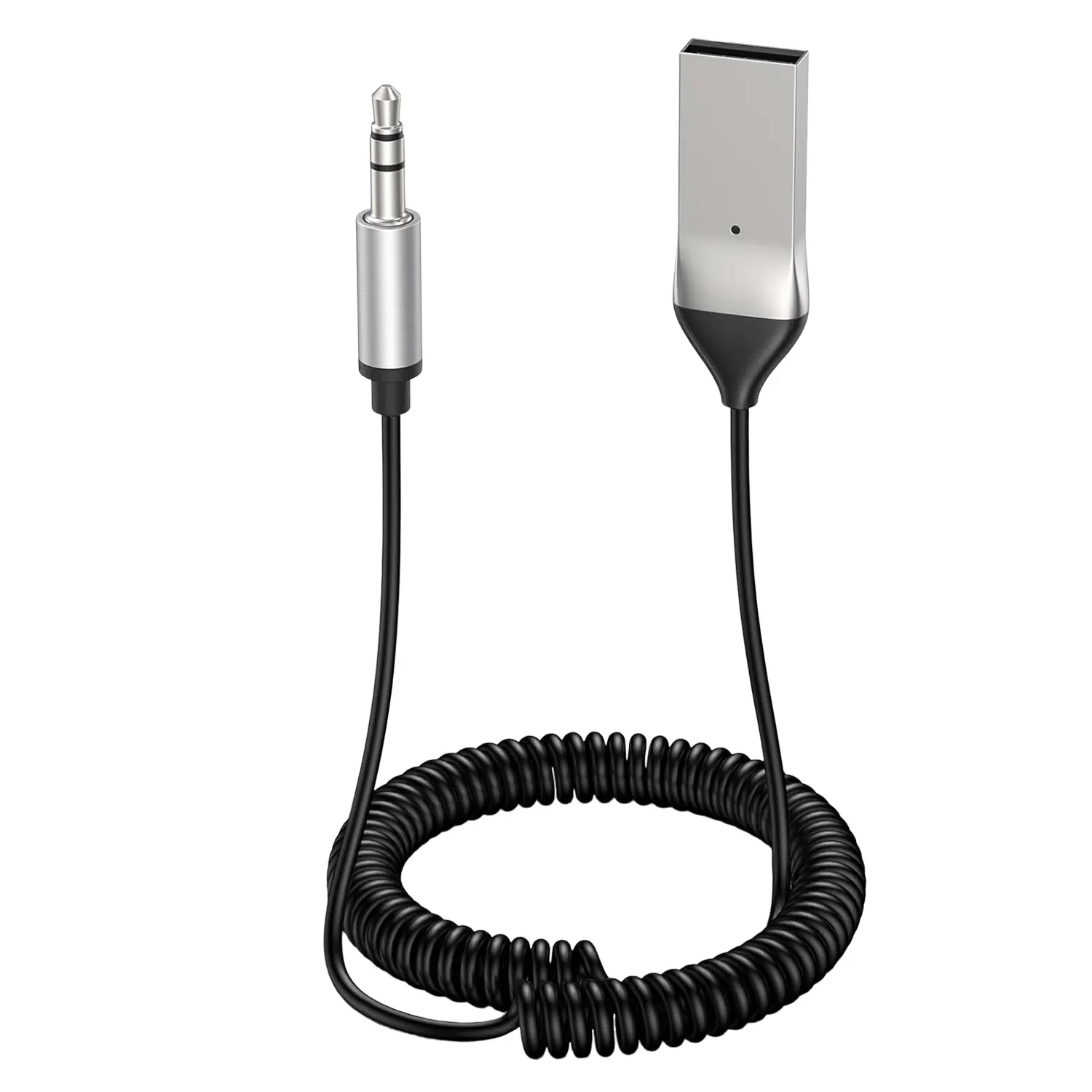 Aux to Bluetooth 5.0 Adapter Built-in Mic USB-3.5mm Aux Audio Adapter for Car Stereo, Speaker Headphones Phone Laptop MP3 Player