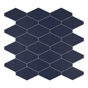 INNO STICKERS 10-Sheet Peel and Stick Tile,11.5" x 11.5" Diamond Hexagon Mosaic Tile Peel and Stick Backsplash for Kitchen & Bathroom, Navy Blue