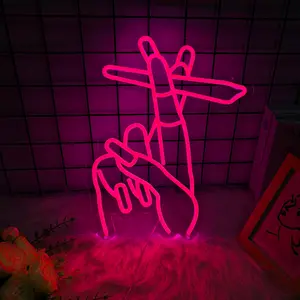 CUTE HAND Dimmable LED Neon Room Wall Hang Light Sign,Business Signage for home bedroom living room, man cave,Club,Pub,Bars,Party 1Pcs Funny Sign Gift
