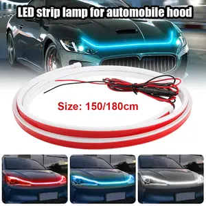 71-Inch (1.8M) Dynamic Scan Startup LED Hood DRL Light Strip - Waterproof, Cuttable Light Bar for Chevy, Ford Cars, Trucks, SUVs