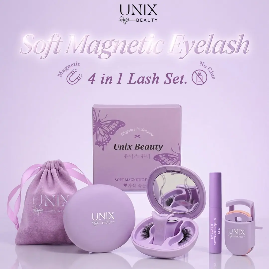 Unix Beauty Soft Magnetic Eyelashes All-in-One Box Lightweight Reusable No-Glue Water-proof Make-up Cosmetic 3 Seconds to Put On 1 Second to Remove