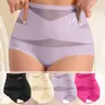 Women's High-Waist High-Cut Shaping Panties (4/5/6/8-Pack Mixcolor) - Seamless Ice Silk Mesh Polyamide Blend Underwear, Cheeky, Medium Stretch, Lightweight, Breathable, Slight Tummy Control, Everyday Wear,sohochic