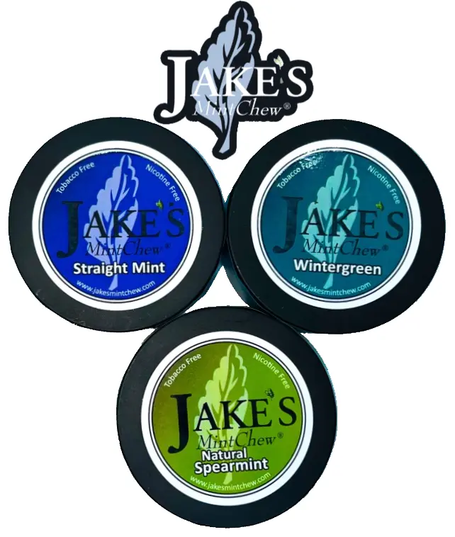 Jake's Mint Chew 3 tin variety pack-Long Cut the healthiest alternative Natural