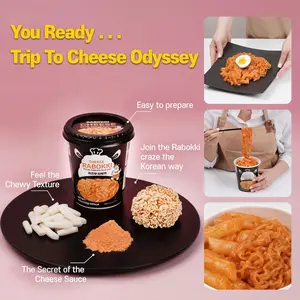 Cheese Flavor Instant Rabokki (2 Cups)  Korean Ramen  Tteokbokki Quick Street Food